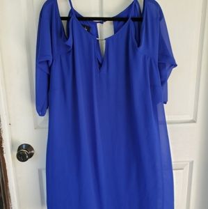 Royal Blue cold shoulder cocktail dress